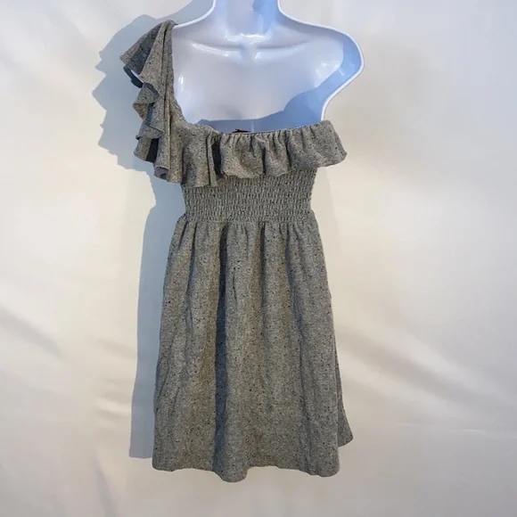 Juicy Couture Heather Grey Smocked Ruffle Terry Cloth Mini Dress Size M - Picture 9 of 17